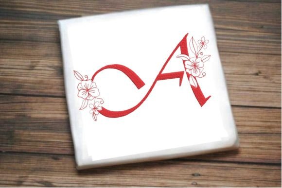 A Floral Monogram Letter for Seasonal Embroidery Projects