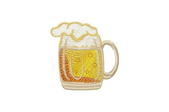 Beer Mug with Foam: A Festive Embroidery Pick