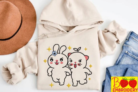 Cat and Rabbit Holding Hands Embroidery Review