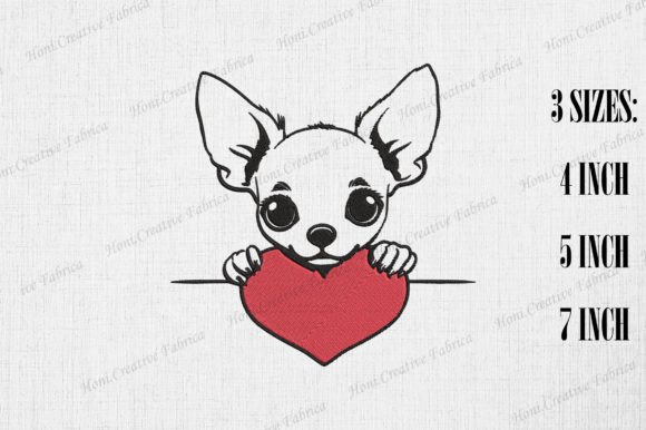 Cute Chihuahua Peeking from Heart
