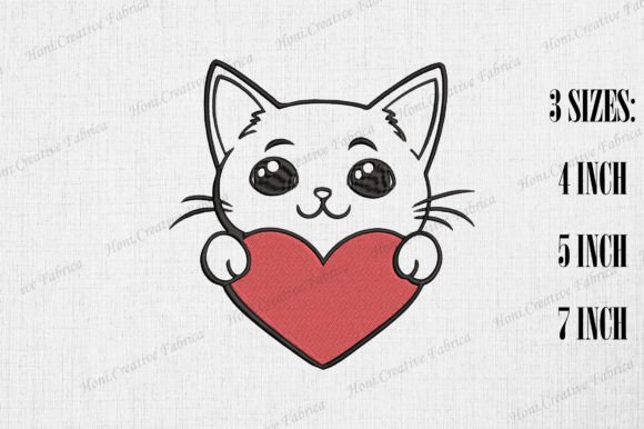 Cute Manx Cat with Heart Valentine s Day