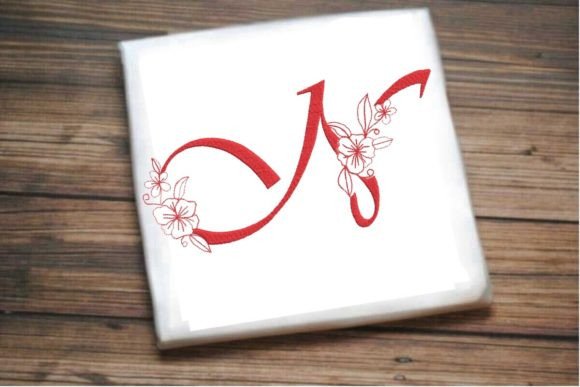 N Floral Monogram Letter: A Versatile Embroidery Design for Sellers