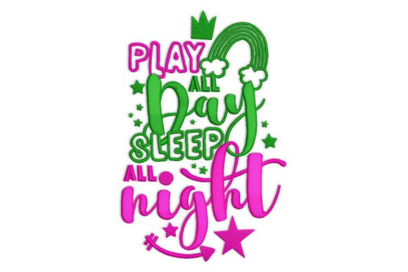 Play All Day, Sleep All Night: A Versatile Embroidery Design for Boutique Brands