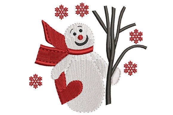 Snowman With Branch And Heart Embroidery Review