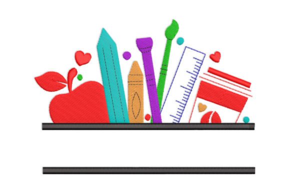 Teacher School Supplies Split Monogram Review